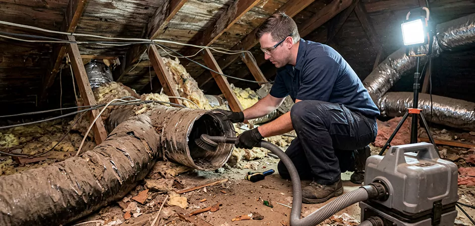 Storm-Damaged Attic Duct Cleaning in Cambridge